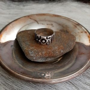 Unisex Sterling Silver Geometric Ring